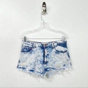 GARAGE‎ White Acid Wash Denim Jean Shorts M